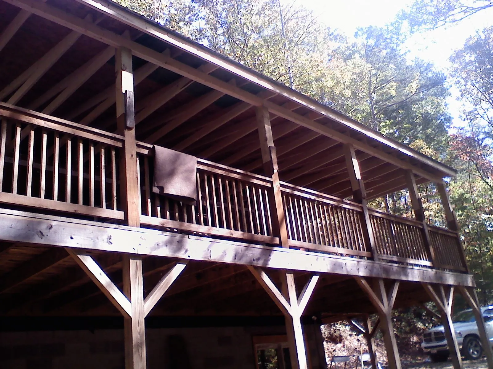 Timber framing under a new elevated porch and deck — Roof Leak Repair in Alvaton by Roofing Brothers